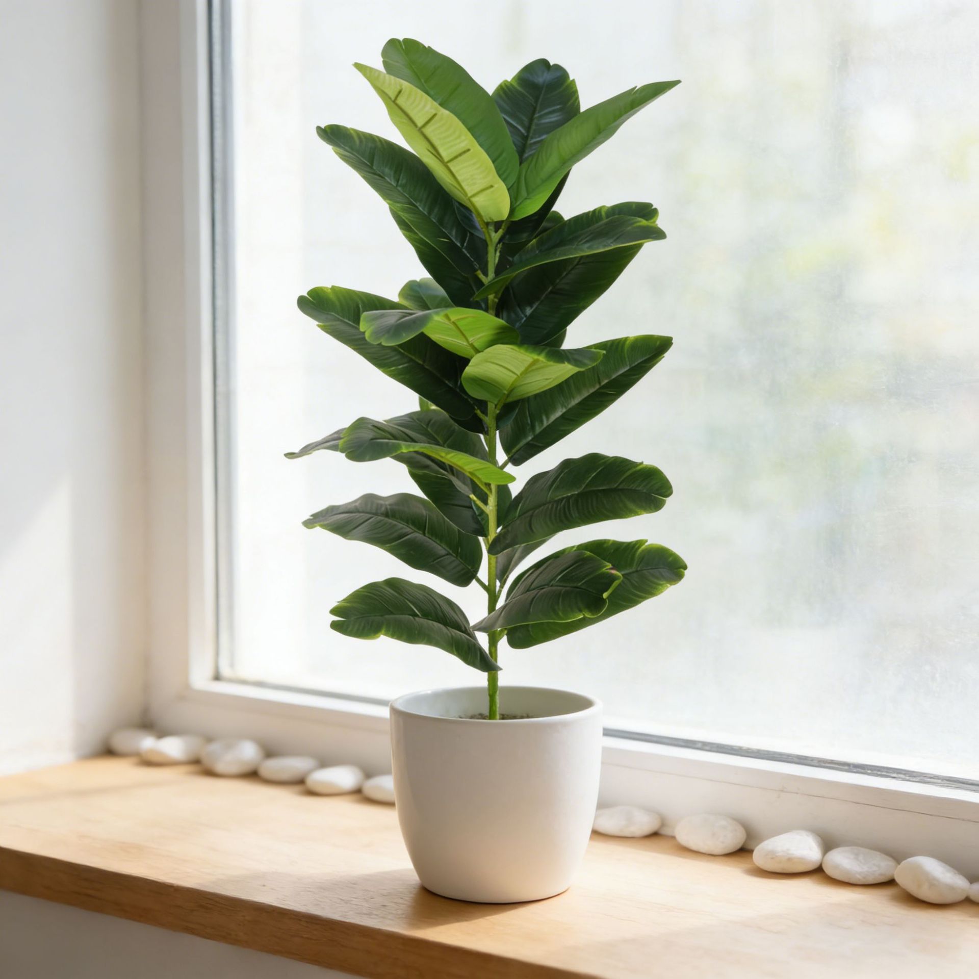 Fiddle Leaf Fig - Pohon Fiddle-Leaf Fig Plastik Besar Buatan,