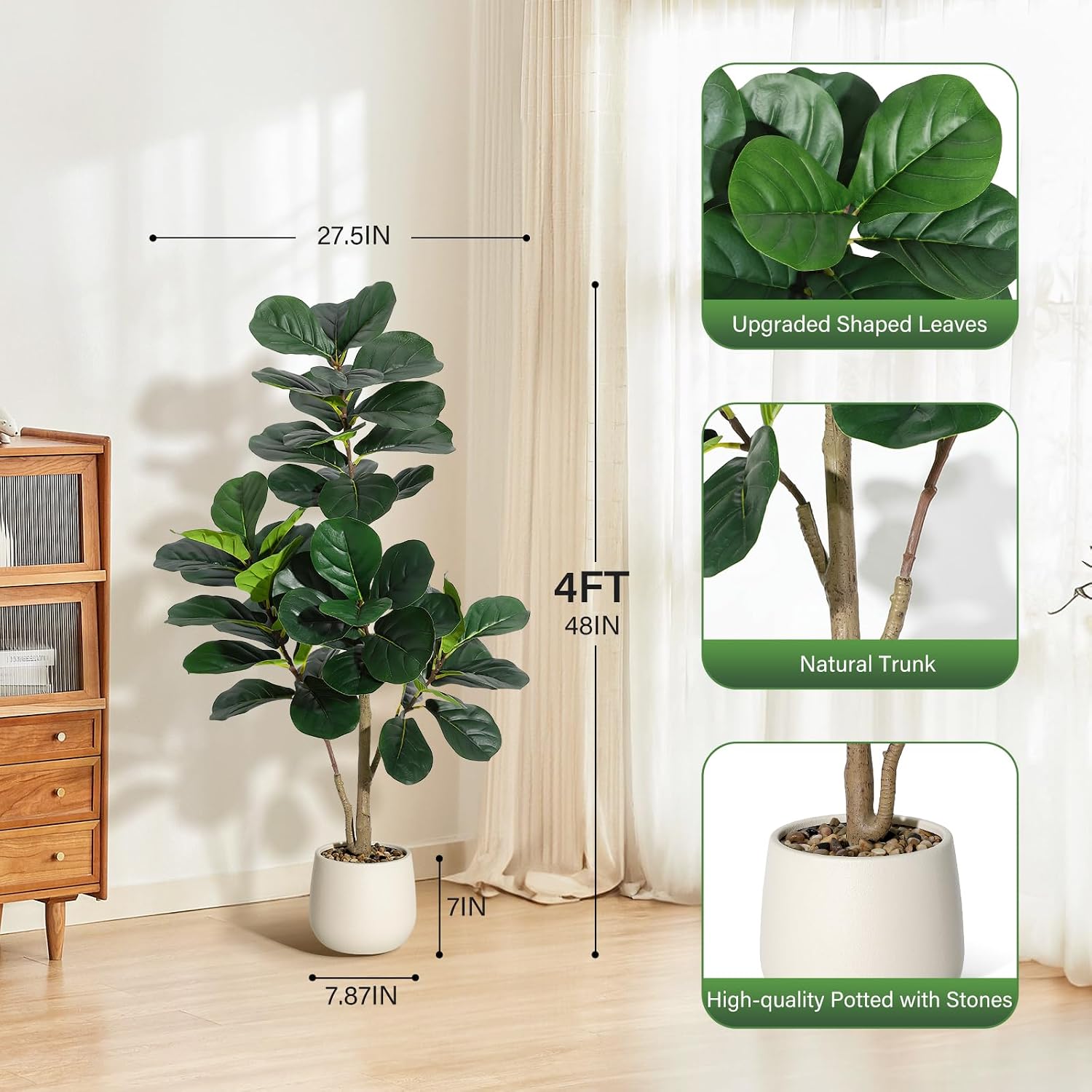 Pohon Ficus Lyrata Buatan Ting - Fiddle Leaf Fig ulasan dan harga